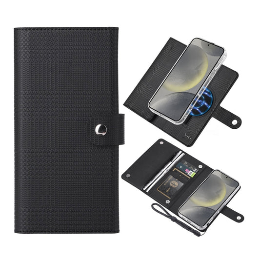 Pour Samsung Galaxy S24 5G ViLi GHB-C Series RFID MagSafe Étui de Téléphone en Cuir Magnétique à Rabat (Noir)