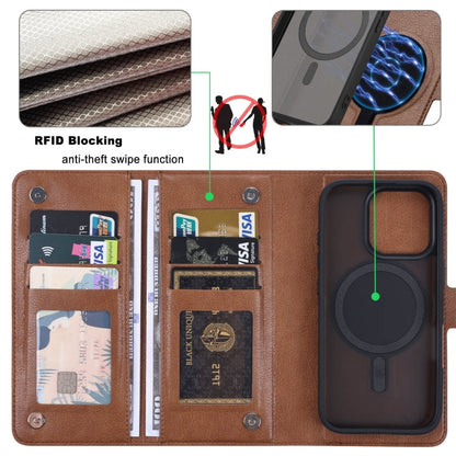 For iPhone 16 Pro ViLi GVA Series MagSafe Magnetic RFID Leather Phone Case(Brown)