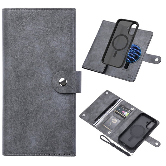 For iPhone 16 ViLi GVS Series MagSafe Magnetic RFID Leather Phone Case(Grey)
