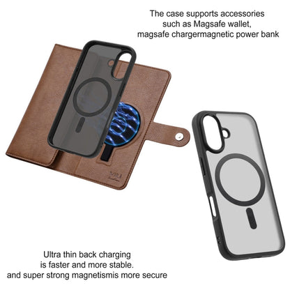 For iPhone 16 ViLi GVS Series MagSafe Magnetic RFID Leather Phone Case(Brown)