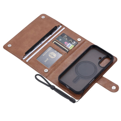 For iPhone 16 ViLi GVS Series MagSafe Magnetic RFID Leather Phone Case(Brown)