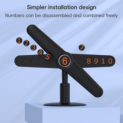 3R-2167 Creative Windmill Rotating Hidden Temporary Car Parking Card(Black)