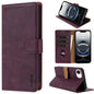 Pour iPhone 17e / 16e N.BEKUS CSJ-P1 Étui de téléphone en cuir de couleur unie (rouge vin)