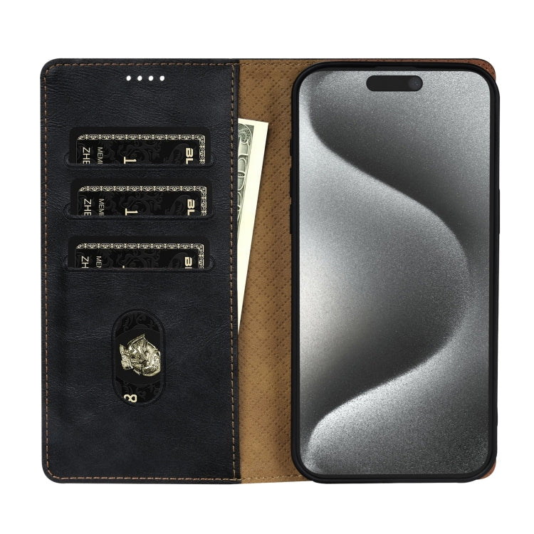 For iPhone 17e / 16e N.BEKUS CSJ-P1 Solid Color Leather Phone Case(Black)