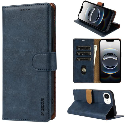 For iPhone 17e / 16e N.BEKUS CSJ-P1 Solid Color Leather Phone Case(Blue)