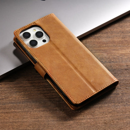 For iPhone 15 Pro Max N.BEKUS CSJ-P1 Solid Color Leather Phone Case(Brown)