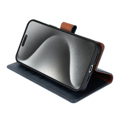 For iPhone 15 Pro N.BEKUS CSJ-P1 Solid Color Leather Phone Case(Blue)