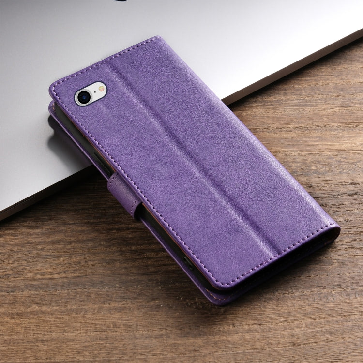 For iPhone SE 2022 / SE 2020 / 8 / 7 N.BEKUS CSJ-P1 Solid Color Leather Phone Case(Purple)
