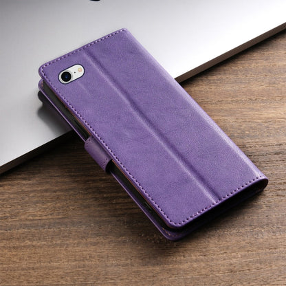 For iPhone SE 2022 / SE 2020 / 8 / 7 N.BEKUS CSJ-P1 Solid Color Leather Phone Case(Purple)