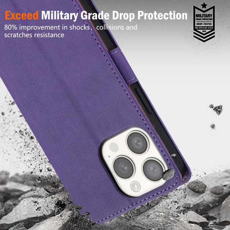 For iPhone 13 Pro Max N.BEKUS CSJ-P1 Solid Color Leather Phone Case(Purple)