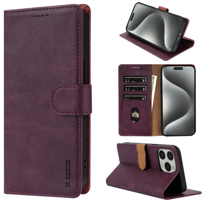 For iPhone 11 Pro Max N.BEKUS CSJ-P1 Solid Color Leather Phone Case(Wine Red)