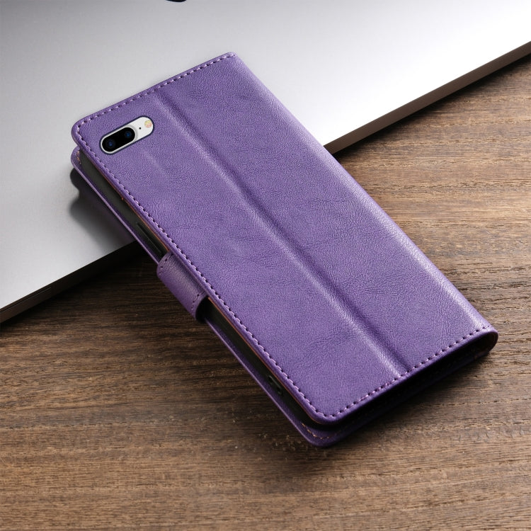 For iPhone 8 Plus / 7 Plus N.BEKUS CSJ-P1 Solid Color Leather Phone Case(Purple)