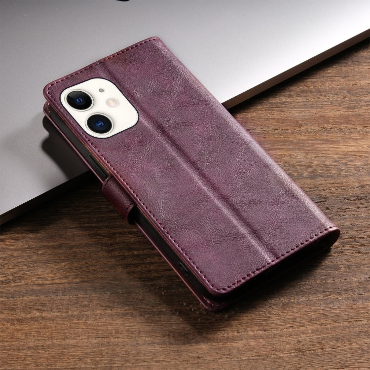 For iPhone 11 N.BEKUS CSJ-P1 Solid Color Leather Phone Case(Wine Red)
