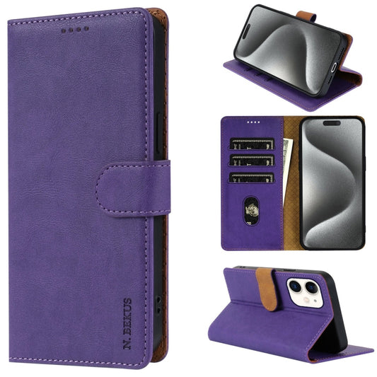 For iPhone 11 N.BEKUS CSJ-P1 Solid Color Leather Phone Case(Purple)