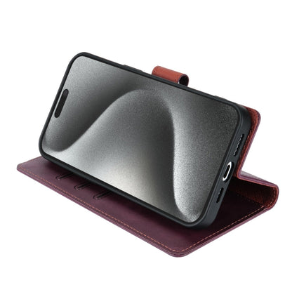 For iPhone 14 / 13 N.BEKUS CSJ-P1 Solid Color Leather Phone Case(Wine Red)