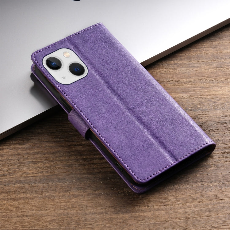 For iPhone 14 / 13 N.BEKUS CSJ-P1 Solid Color Leather Phone Case(Purple)