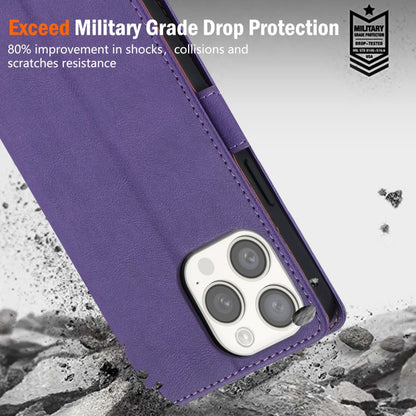 For iPhone 14 / 13 N.BEKUS CSJ-P1 Solid Color Leather Phone Case(Purple)