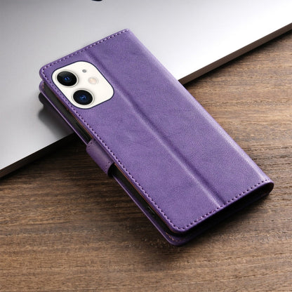 For iPhone 13 mini / 12 mini N.BEKUS CSJ-P1 Solid Color Leather Phone Case(Purple)
