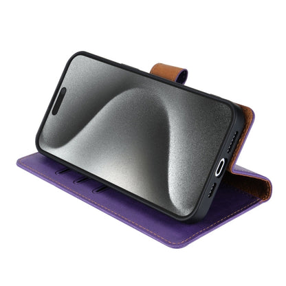 Pour iPhone 14 Plus N.BEKUS CSJ-P1 Coque de téléphone en cuir de couleur unie (violet)