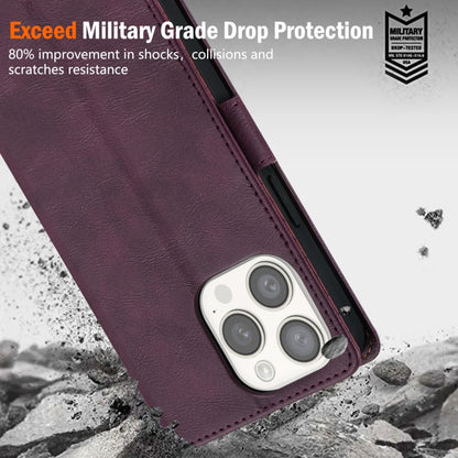 Pour iPhone 15 N.BEKUS CSJ-P1 Étui de téléphone en cuir de couleur unie (Rouge Vin)