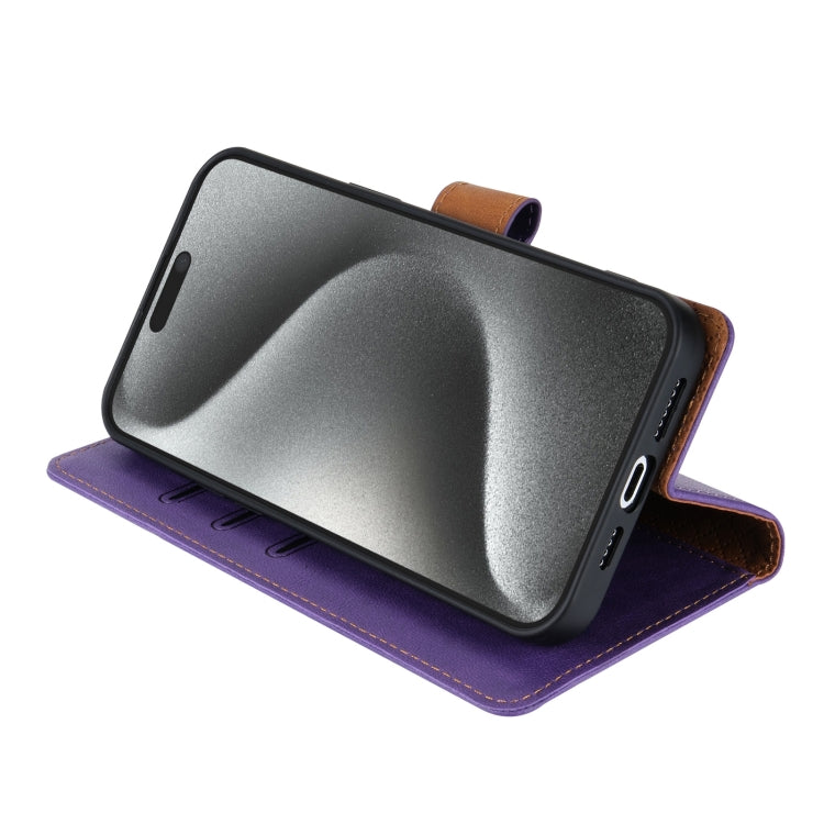 For iPhone 15 N.BEKUS CSJ-P1 Solid Color Leather Phone Case(Purple)