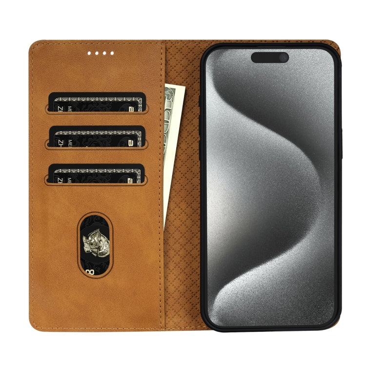 Pour iPhone XS / X N.BEKUS CSJ-P1 Coque de téléphone en cuir de couleur unie (Marron)