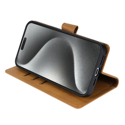 Pour iPhone XS / X N.BEKUS CSJ-P1 Coque de téléphone en cuir de couleur unie (Marron)