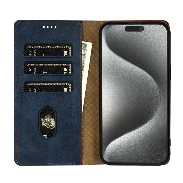 For iPhone XS / X N.BEKUS CSJ-P1 Solid Color Leather Phone Case(Blue)