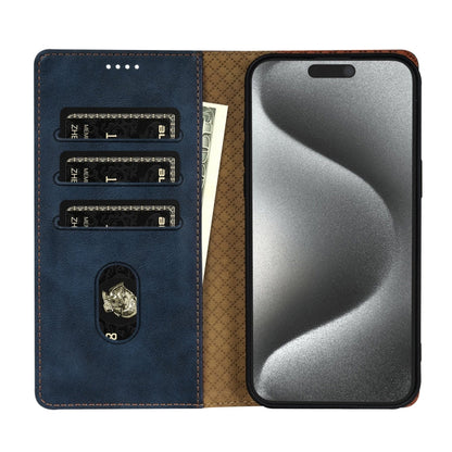 For iPhone XS / X N.BEKUS CSJ-P1 Solid Color Leather Phone Case(Blue)