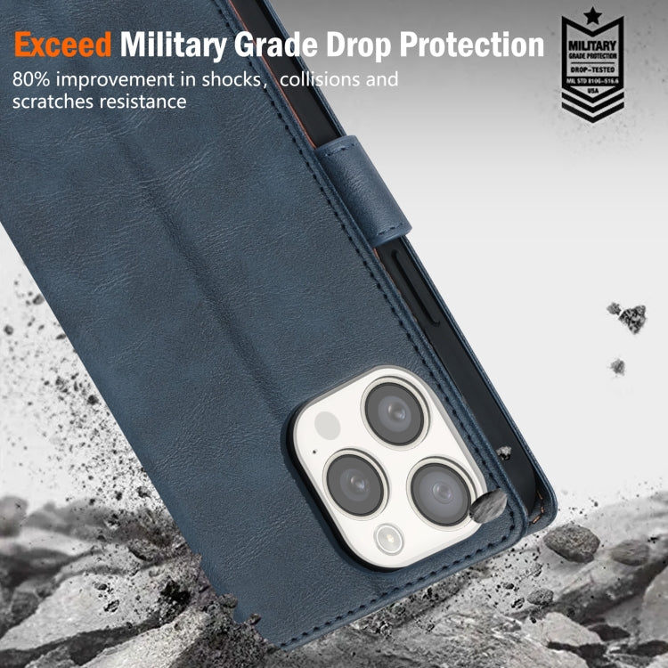 For iPhone XS / X N.BEKUS CSJ-P1 Solid Color Leather Phone Case(Blue)
