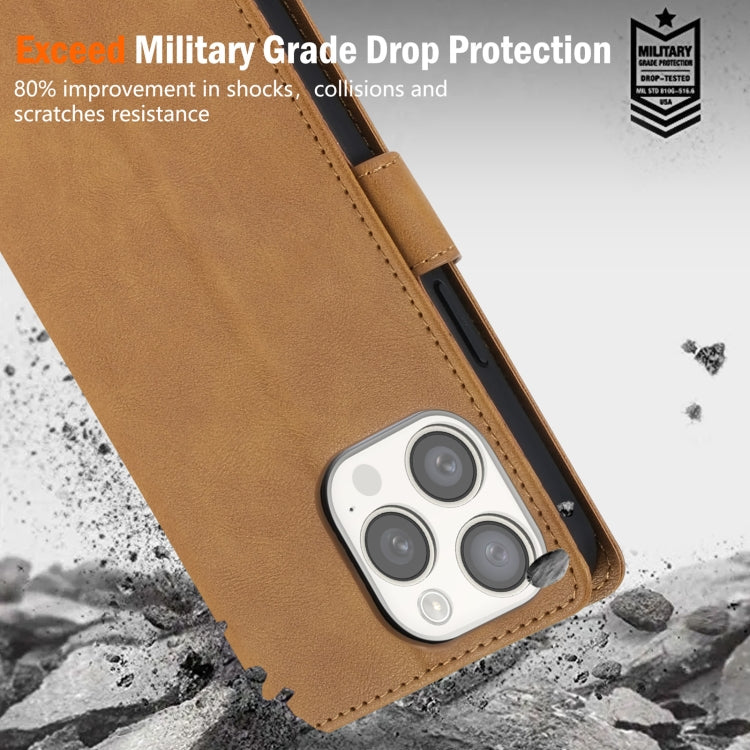 For iPhone XS Max N.BEKUS CSJ-P1 Solid Color Leather Phone Case(Brown)