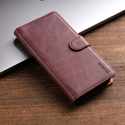 For Google Pixel 6 Pro N.BEKUS CSJ-P1 Solid Color Leather Phone Case(Wine Red)