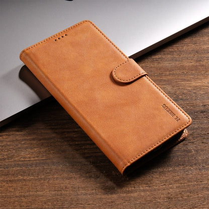 Pour Google Pixel 6 Pro N.BEKUS CSJ-P1 Étui de téléphone en cuir de couleur unie (marron)