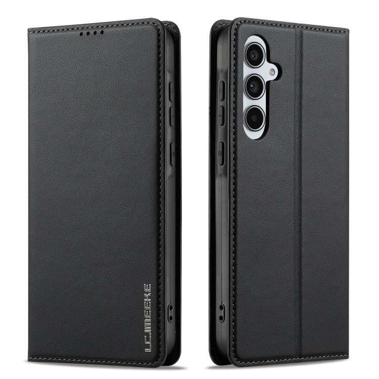 For Samsung Galaxy A54 5G LC.IMEEKE L1 Series Frosted Fine Texture PU Phone Case(Black)
