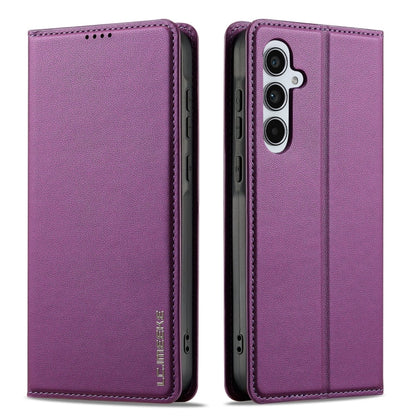 For Samsung Galaxy A54 5G LC.IMEEKE L1 Series Frosted Fine Texture PU Phone Case(Purple)