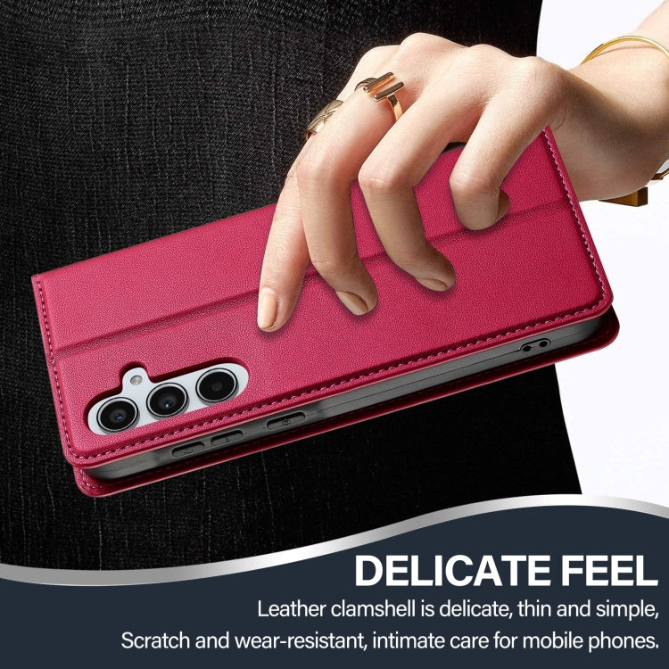 For Samsung Galaxy A54 5G LC.IMEEKE L1 Series Frosted Fine Texture PU Phone Case(Red)