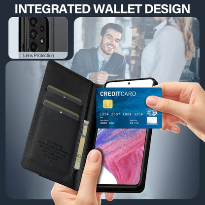 For Samsung Galaxy A53 5G LC.IMEEKE L1 Series Frosted Fine Texture PU Phone Case(Black)