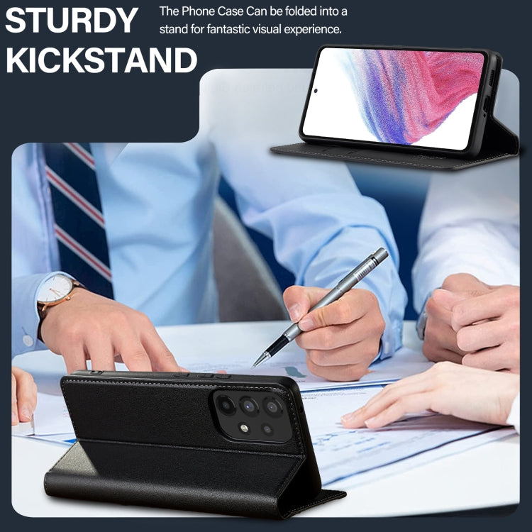 For Samsung Galaxy A53 5G LC.IMEEKE L1 Series Frosted Fine Texture PU Phone Case(Black)