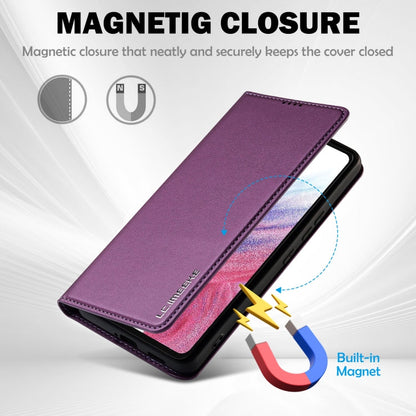 For Samsung Galaxy A53 5G LC.IMEEKE L1 Series Frosted Fine Texture PU Phone Case(Purple)