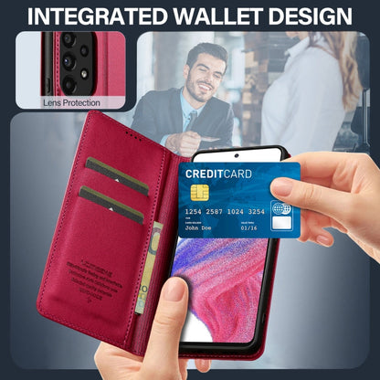 For Samsung Galaxy A53 5G LC.IMEEKE L1 Series Frosted Fine Texture PU Phone Case(Red)