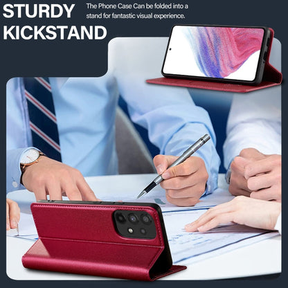 For Samsung Galaxy A53 5G LC.IMEEKE L1 Series Frosted Fine Texture PU Phone Case(Red)