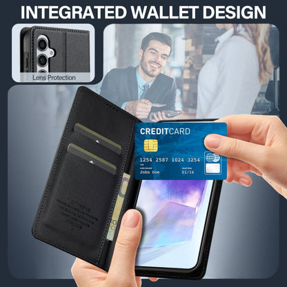 For Samsung Galaxy A55 5G LC.IMEEKE L1 Series Frosted Fine Texture PU Phone Case(Black)