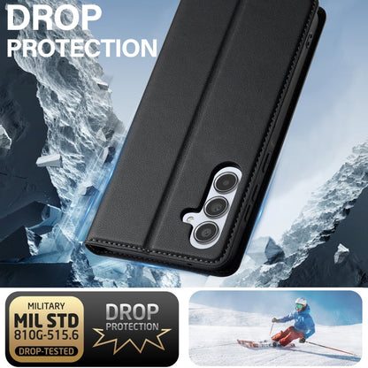For Samsung Galaxy A34 5G LC.IMEEKE L1 Series Frosted Fine Texture PU Phone Case(Black)