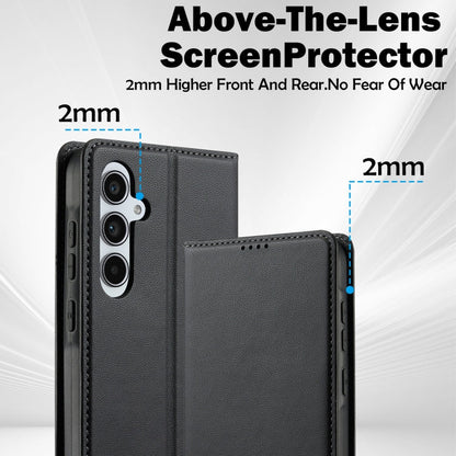 For Samsung Galaxy A34 5G LC.IMEEKE L1 Series Frosted Fine Texture PU Phone Case(Black)