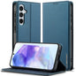 For Samsung Galaxy A34 5G LC.IMEEKE L1 Series Frosted Fine Texture PU Phone Case(Blue)