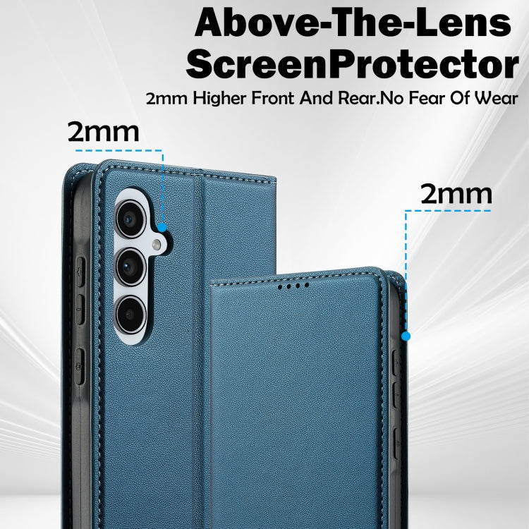 For Samsung Galaxy A34 5G LC.IMEEKE L1 Series Frosted Fine Texture PU Phone Case(Blue)