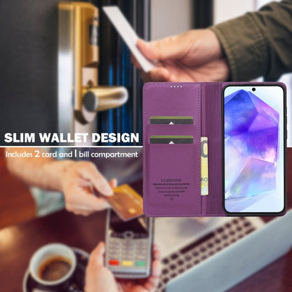 Pour Samsung Galaxy A35 5G Étui de téléphone en PU texturé givré LC.IMEEKE Série L1 (Violet)