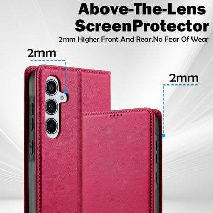 For Samsung Galaxy A35 5G LC.IMEEKE L1 Series Frosted Fine Texture PU Phone Case(Red)