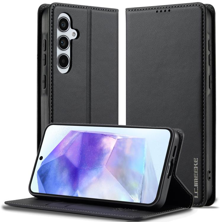 For Samsung Galaxy A36 5G LC.IMEEKE L1 Series Frosted Fine Texture PU Phone Case(Black)
