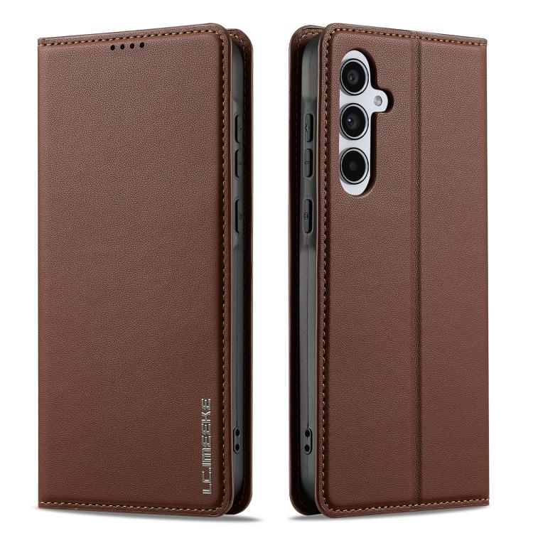 For Samsung Galaxy A36 5G LC.IMEEKE L1 Series Frosted Fine Texture PU Phone Case(Brown)